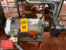 Fristam Centrifugal Pump, Model: FPX742-205: Mounted on S/S Base