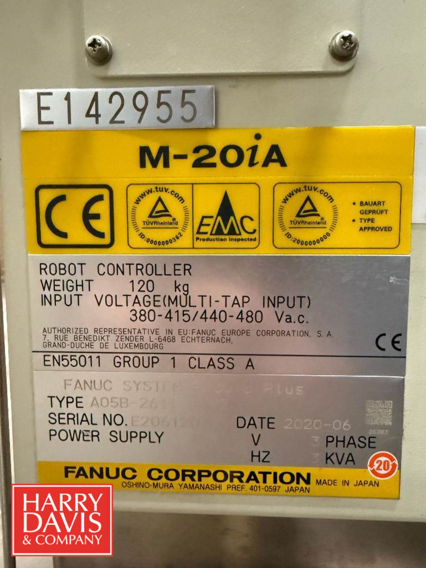 2020 Fanuc Robot, Model: M-20iA, S/N: E20612024 with Fanuc System R ...