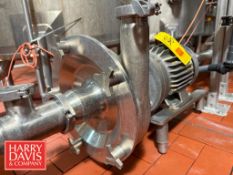 Fristam Centrifugal Pump, Model: FPX3451-250 with 5 HP 1,750 RPM Motor: Mounted on S/S Base