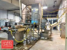 BULK BID (Lots 7–20): Product Peeler, Cutter and Sorting Line, Including: Flighted Hopper Conveyor,