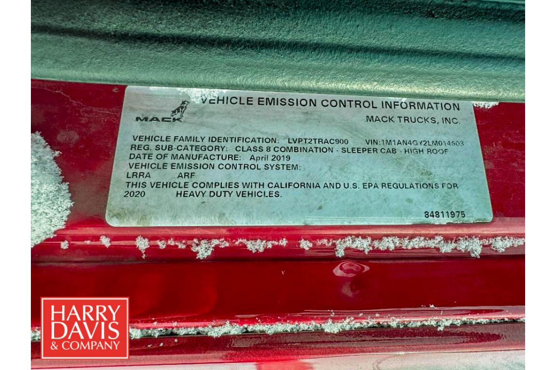 2020 Mack Anthem 64T Diesel Sleeper Truck Tractor with Auxiliary Power Unit, Vin#: 1M1AN4GY2LM014603 - Image 12 of 18