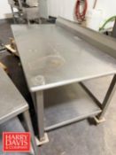 (1) S/S Table with Backsplash, Mounted on S/S Casters, (1) S/S Table