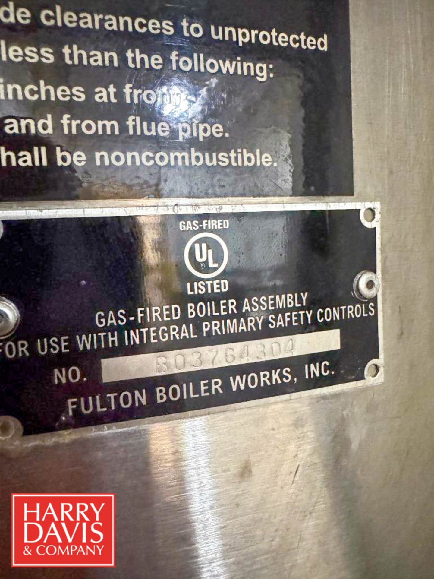 2018 Fulton Natural Gas Steam Boiler, Model: ICS-50, S/N: B03764304 with 40 Gallon Blow Down Tank, - Image 14 of 20