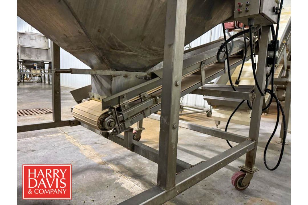 Portable S/S Hopper Conveyor: 29" x 1’ (Hopper: 67.5" x 43” x 35" Depth) (Subject to BULK BID: - Image 9 of 11