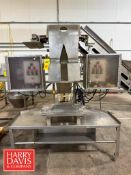 Incline Flighted Dual-Lane Hopper Conveyor: Mounted on Castors