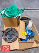 (8) Bump Caps, (2) Bucket Carts and Chemical Safety Jacket