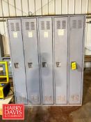 (5) Lockers: 5’ Width x 75” Height x 1’ Depth with Stand