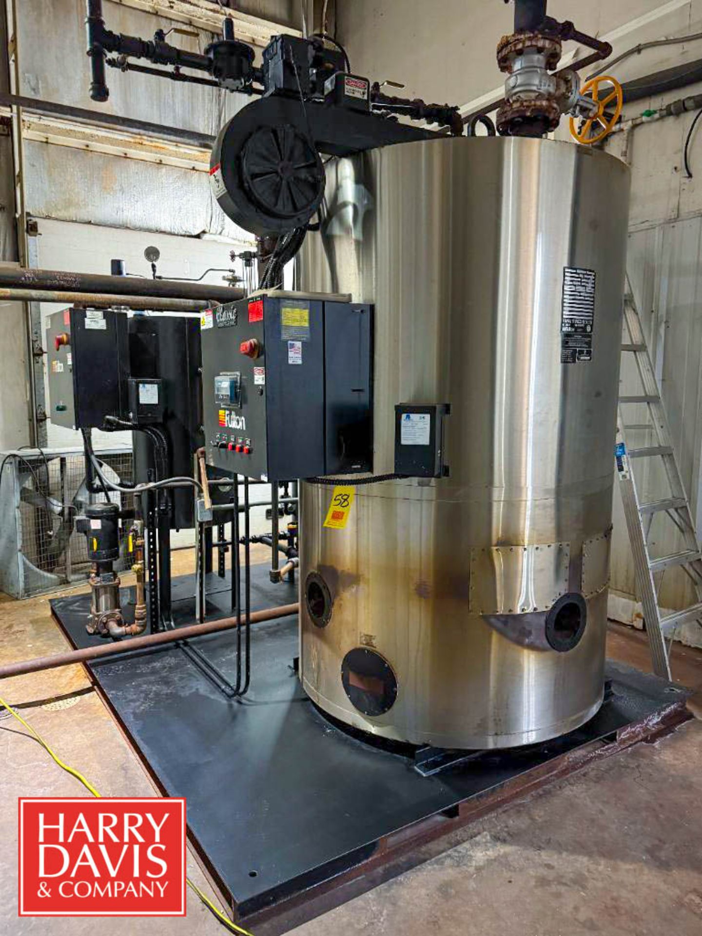 2018 Fulton Natural Gas Steam Boiler, Model: ICS-50, S/N: B03764304 with 40 Gallon Blow Down Tank, - Image 2 of 20