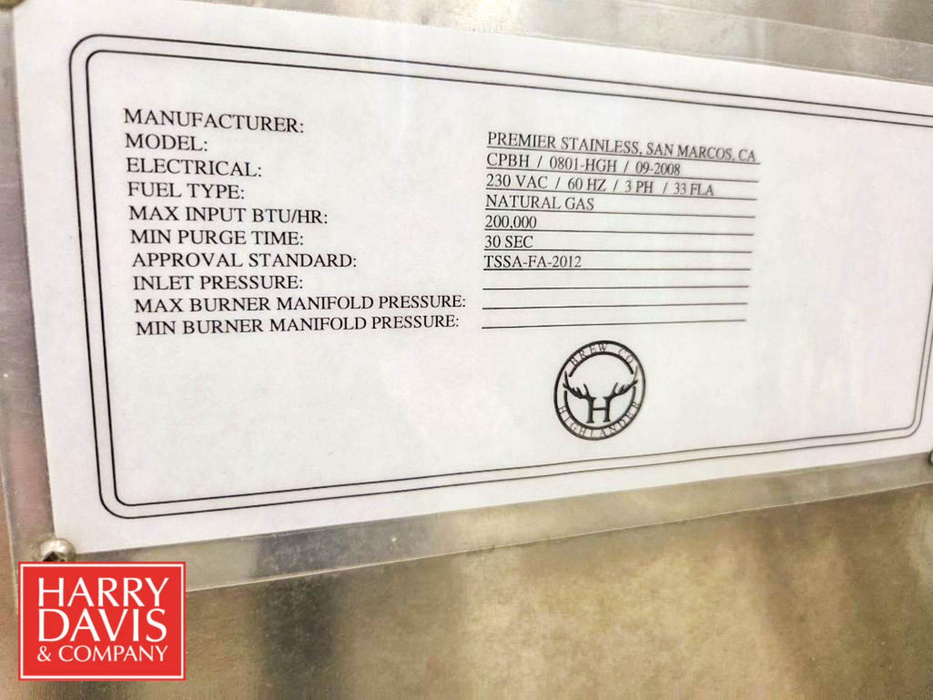 Premier Stainless Systems 10HL (8.39 Barrels) 2-Vessel Combination Brewhouse Direct Fired Natural - Image 14 of 15