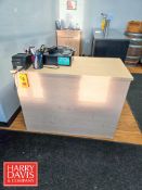 Reception Desk with Cash Box, Star Receipt Printer, Barrel and Crate