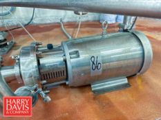 Alfa Laval Centrifugal Pump with 7.5 HP 3,500 RP, Model: Mounted on S/S Base