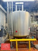 Feldmeier 2,000 Gallon High Viscosity Jacketed Dome-Top, Cone-Bottom S/S Processor, S/N: E-019-03
