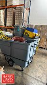 (2) Uline 1,200 LB Capacity Tilt Truck, Model: H-4186GR, S/N: 1902737 with Mop, Mop Handles, Brooms,