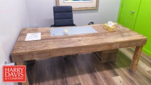 Wood Desk, Chair and 2-Drawer Lateral File Cabinet