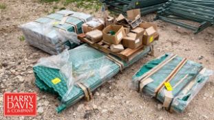 Green Support Brackets and Assorted Hardware for Pallet Racking