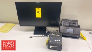 LG Monitor, Epson Scanner, Model: ES-580W and Zebra Desktop Printer, Model: ZD420