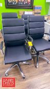 Black Faux Leather High-Back Swivel Chairs