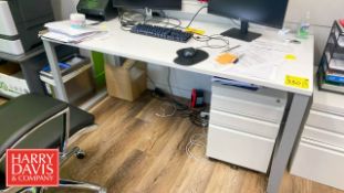 (4) Metal/Wood Desks: 30” x 72” (Granite Slabs Not Included)