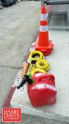 (4) Traffic Safety Cones, 4 Tie-Down/Recovery Straps and 5-Gallon Gas Can