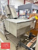 S/S Portable Cap Hopper: 38” x 51” with Flighted Conveyor: 12” Width x 5' Incline