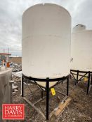 1,500 Gallon Cone-Bottom Poly Tank: Mounted on Steel Base (Location: Jerome, ID)