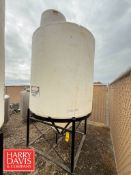 1,500 Gallon Cone-Bottom Poly Tank: Mounted on Steel Base (Location: Jerome, ID)