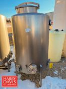 300 Gallon Dome-Top, Cone-Bottom S/S Tank with Center Outlet and Spray Ball (Location: Norfolk, NE)