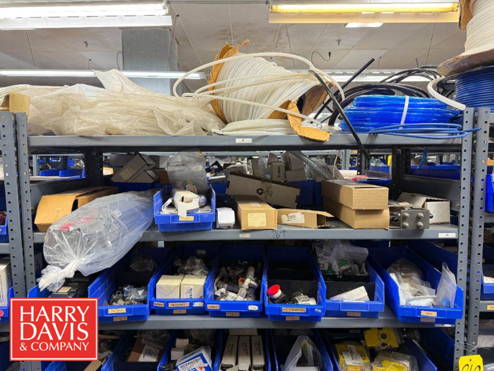 Valve Heavy Spring Storage Rack Racks with Assorted Parts, Including: Pneumatic Valves, Air Switches ...