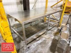 S/S Table: 7’ x 42” x 38” Height