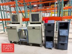 Forman's Desks and (2) Vertical 4-Door Lockers Metal