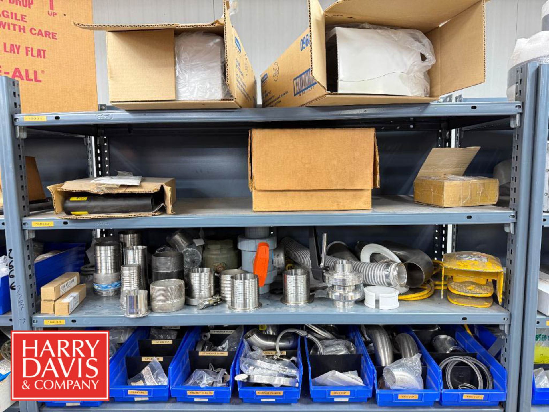 Racks with Assorted Parts, Including: Gaskets, End Caps, Wing Nut ...