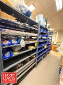 Racks with Assorted Parts, Including: Screw Augers, Drive Sprockets, Gearbox, Sifting Screen, Dancer