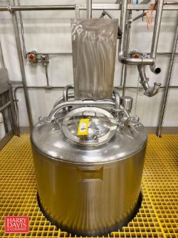 Feldmeier 250 Gallon S/S Dome-Top, Dish-Bottom Mix Tank, S/N: E-0104-09 with Bottom Steam Injection,