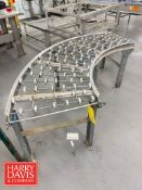 Gravity Roller Conveyor: 80” x 22” with 90° Curve
