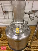 Feldmeier 250 Gallon S/S Dome-Top, Dish-Bottom Mix Tank: (outside dimenions) 48