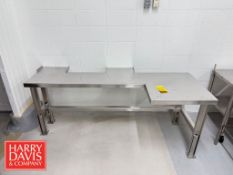 S/S Adjustable Height Table: 7’ x 30” x 32” Height
