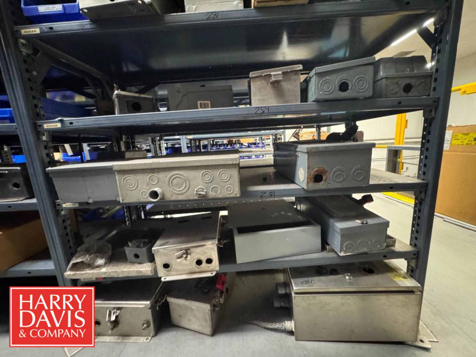 Electric Parts Rack Racks with Assorted Parts, Including: Plugs and Connectors, Electrical ...