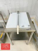 Machete Style S/S Cheese Block Cutting Table: 24” x 20” x 30” Height