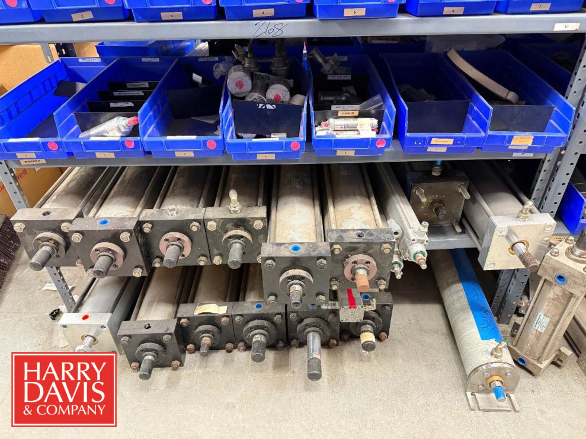 Safety Valve Storage Rack Racks with Assorted Parts, Including: Valves, Filters, Cylinders ...