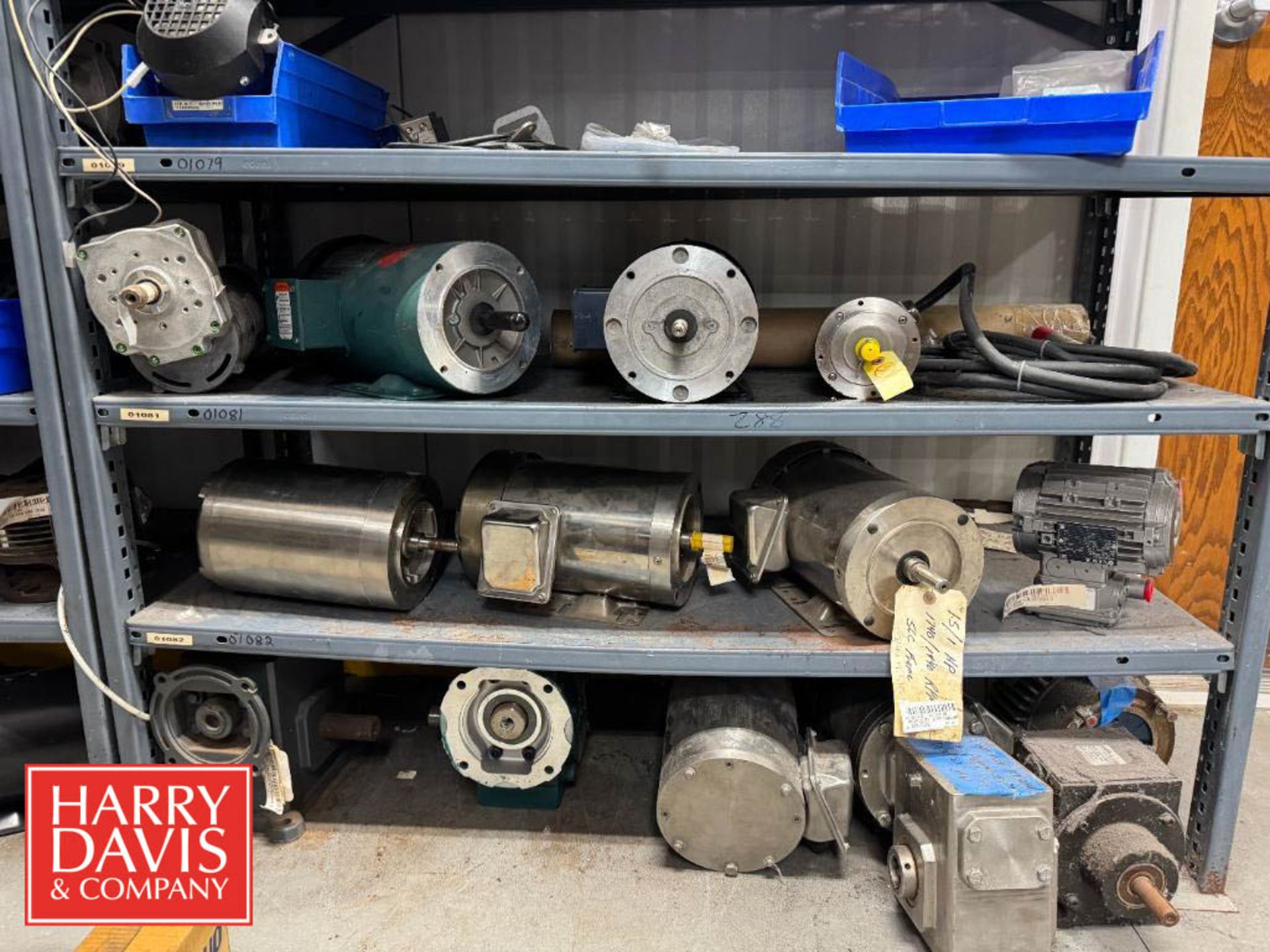 Small Motor Racking Rack with Assorted Motors: 1-3 HP