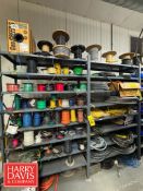 Racks with Assorted Parts, Including: Copper Wiring with Ass Voltages and Male and Female PVC Cord