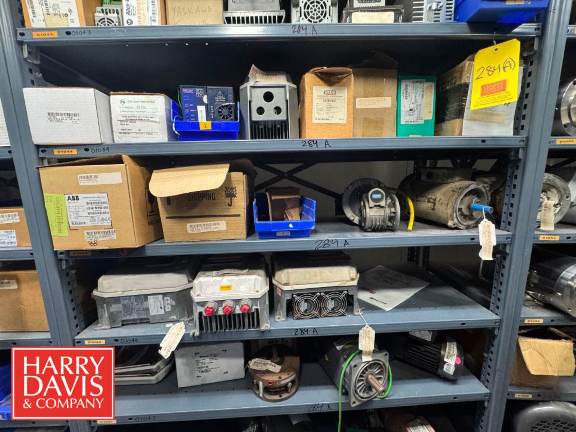 Rack with Assorted Parts, Including: (4) Allen-Bradley 1-2 HP Power ...