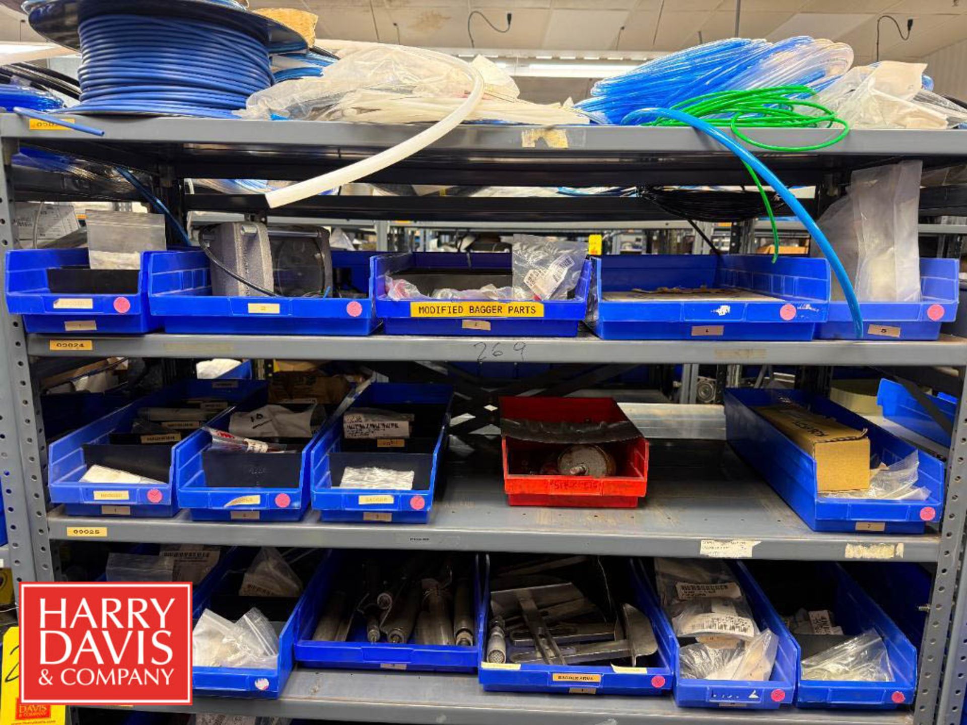 Valve Heavy Spring Storage Rack Racks with Assorted Parts, Including: Pneumatic Valves, Air Switches ...