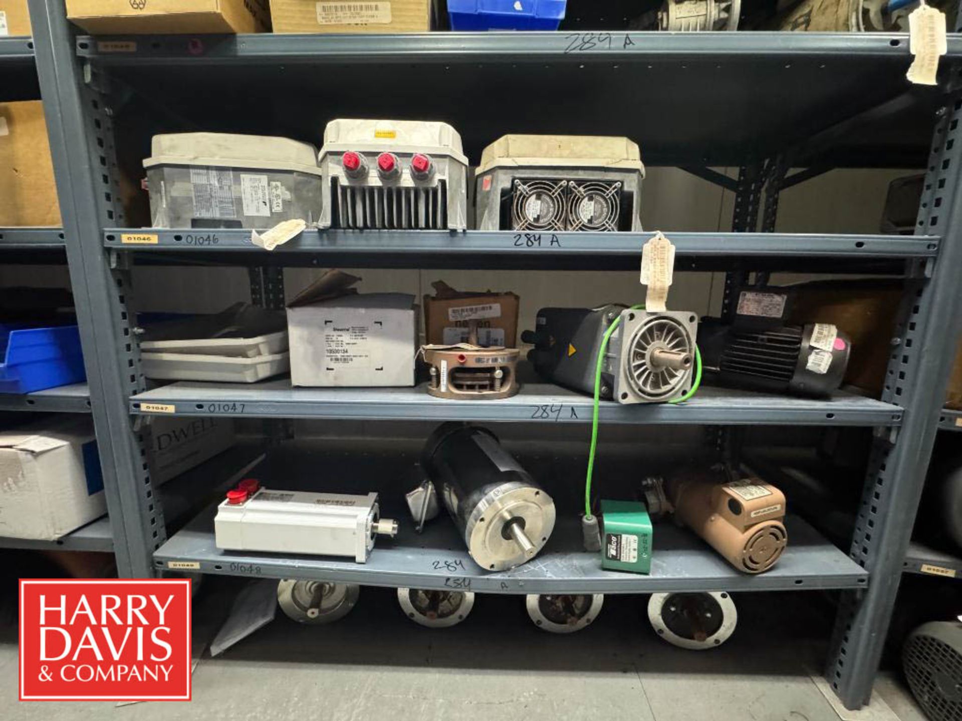 Rack with Assorted Parts, Including: (4) Allen-Bradley 1-2 HP Power ...