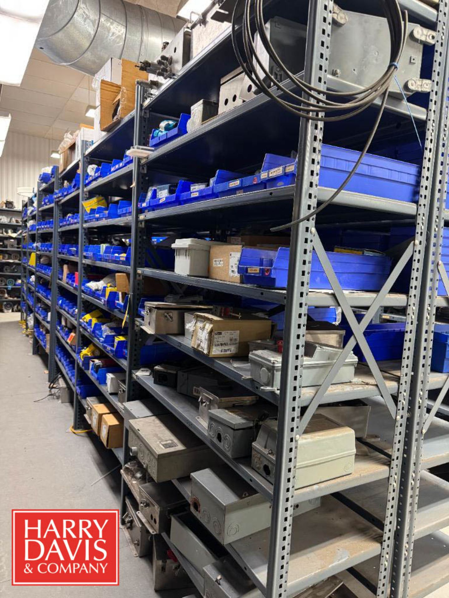 Electric Parts Rack Racks with Assorted Parts, Including: Plugs and Connectors, Electrical ...