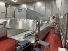 Kusel S/S Open Finishing Table: 55’ Length x 6’ Width x 16” Depth, Model: DRE-546816, S/N: 9211740