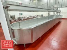 Kusel S/S Open Finishing Table: 25’ Length x 65” Width , Model: SR-30, S/N: 92116744