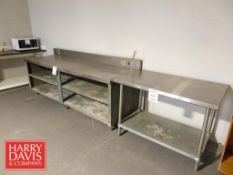 S/S Tables: 8’ Width x 31