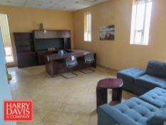 Complete Executive Office, Including: “U” Shaped Desk, Chairs, Credenza, “L” Shaped Sofa, Etc.