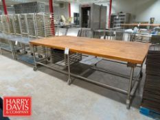 Portable Work Table: 10’ x 5’ with Butcher Block Top